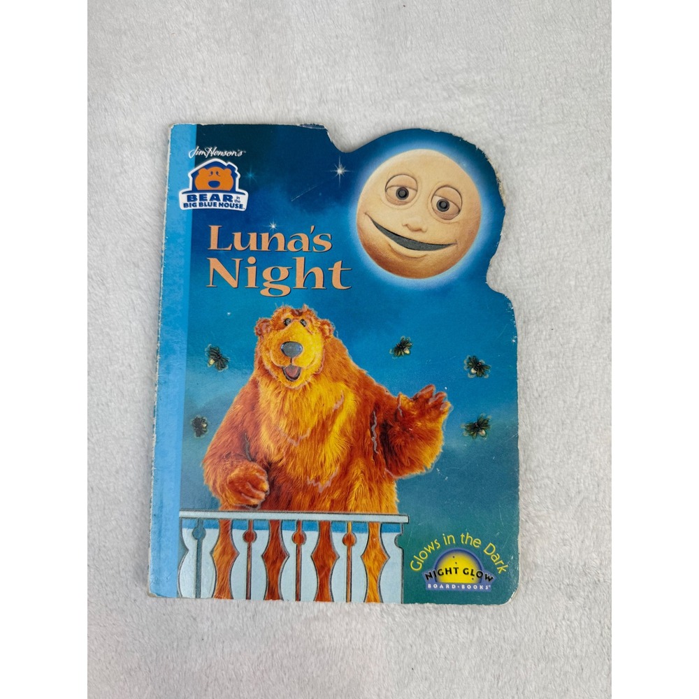 Bear in the Big Blue House Lunas Night Glow Board Book Jim Henson 1999 Vintage